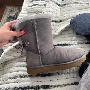 UGG Shoes Uggs Grey Bailey Bow Boots Size Kids Poshmark